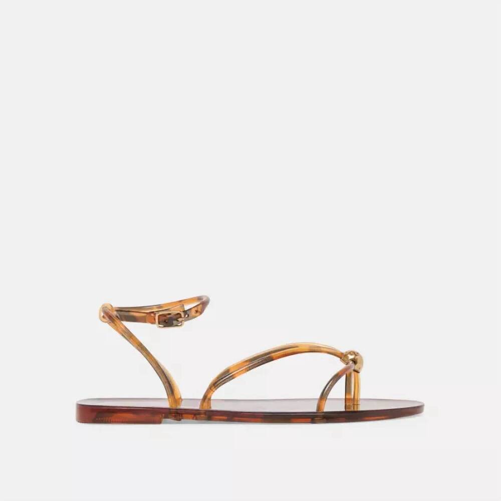 NEW DOLCE VITA women's kenley vinyl sandals in tortoise jelly